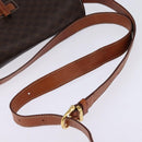 CELINE Macadam Canvas Shoulder Bag PVC Leather Brown Gold Auth 145772-7