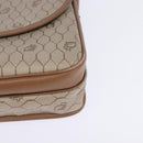 Christian Dior Honeycomb Canvas Shoulder Bag PVC Beige Gold Auth 145774-14