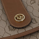 Christian Dior Honeycomb Canvas Shoulder Bag PVC Beige Gold Auth 145774-17