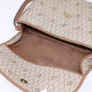 Christian Dior Honeycomb Canvas Shoulder Bag PVC Beige Gold Auth 145774-10