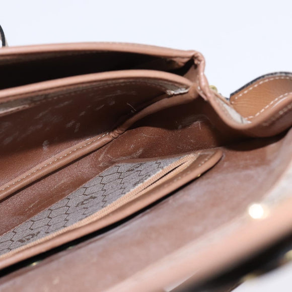 Christian Dior Honeycomb Canvas Shoulder Bag PVC Beige Gold Auth 145774