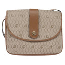 Christian Dior Honeycomb Canvas Shoulder Bag PVC Beige Gold Auth 145774-13