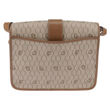 Christian Dior Honeycomb Canvas Shoulder Bag PVC Beige Gold Auth 145774 - 0