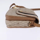 Christian Dior Honeycomb Canvas Shoulder Bag PVC Beige Gold Auth 145774-4