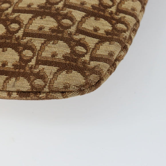 Christian Dior Trotter Canvas Tote Bag Brown Gold Auth 145775