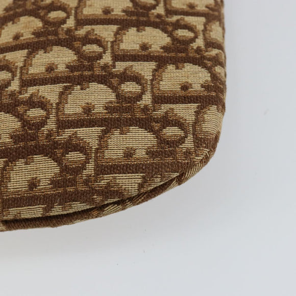 Christian Dior Trotter Canvas Tote Bag Brown Gold Auth 145775