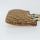 Christian Dior Trotter Canvas Tote Bag Brown Gold Auth 145775-3