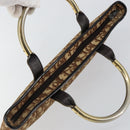 Christian Dior Trotter Canvas Tote Bag Brown Gold Auth 145775-6