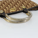 Christian Dior Trotter Canvas Tote Bag Brown Gold Auth 145775-7