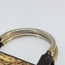 Christian Dior Trotter Canvas Tote Bag Brown Gold Auth 145775-8
