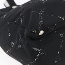 CHANEL Travel line Tote Bag Nylon Black White CC Auth 145777-14