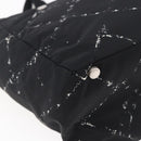 CHANEL Travel line Tote Bag Nylon Black White CC Auth 145777-16