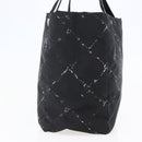 CHANEL Travel line Tote Bag Nylon Black White CC Auth 145777-4
