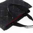 CHANEL Travel line Tote Bag Nylon Black White CC Auth 145777-6