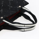 CHANEL Travel line Tote Bag Nylon Black White CC Auth 145777-7