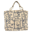 CHANEL Bysy line Draagtas Canvas Wit CC Auth 145779-2