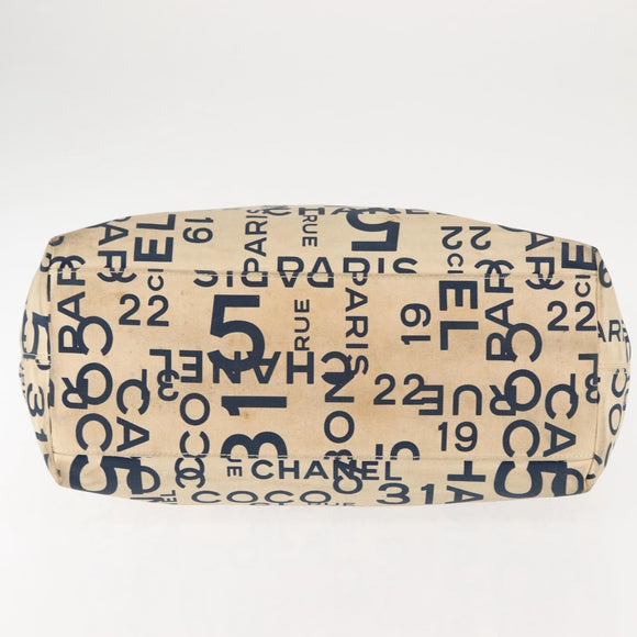 CHANEL Bysy line Draagtas Canvas Wit CC Auth 145779