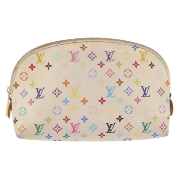 LOUIS VUITTON Multicolor Pochette Cosmetic PM Pouch White M47354 LV Auth 145783 - 0
