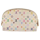 LOUIS VUITTON Multicolor Pochette Cosmetic PM Pouch White M47354 LV Auth 145783-3