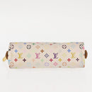 LOUIS VUITTON Multicolor Pochette Cosmetic PM Pouch White M47354 LV Auth 145783-7