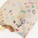 LOUIS VUITTON Multicolor Pochette Cosmetic PM Pouch White M47354 LV Auth 145783-8