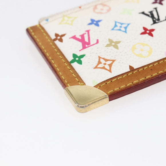 LOUIS VUITTON Multicolor Pochette Cles Coin Purse White M92655 LV Auth 145789