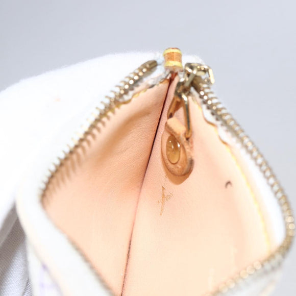 LOUIS VUITTON Multicolor Pochette Cles Coin Purse White M92655 LV Auth 145789