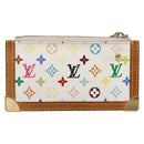 LOUIS VUITTON Multicolor Pochette Cles Coin Purse White M92655 LV Auth 145789-2