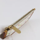 LOUIS VUITTON Multicolor Pochette Cles Coin Purse White M92655 LV Auth 145789-5