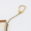 LOUIS VUITTON Multicolor Pochette Cles Coin Purse White M92655 LV Auth 145789-6
