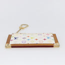 LOUIS VUITTON Multicolor Pochette Cles Coin Purse White M92655 LV Auth 145789-7