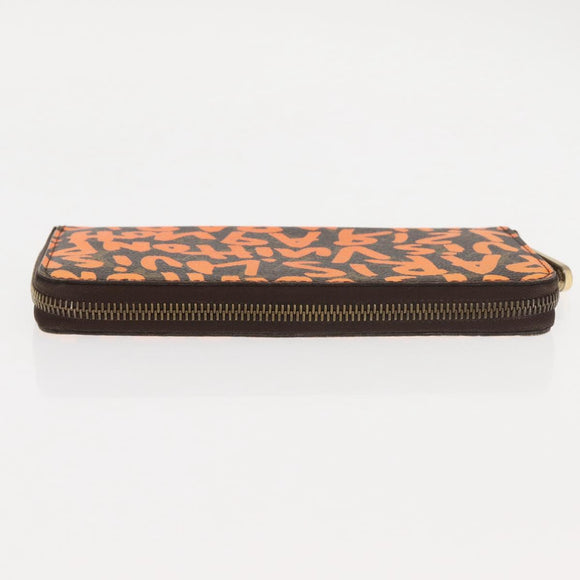 LOUIS VUITTON Monogram Graffiti Zippy Wallet Long Orange M93711 LV Auth 145791