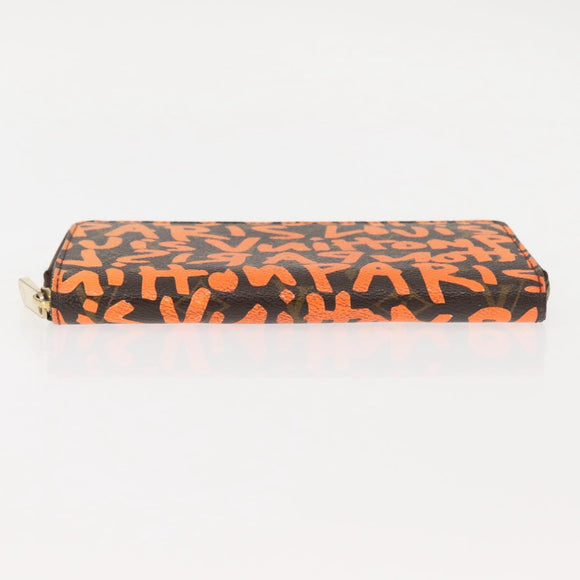 LOUIS VUITTON Monogram Graffiti Zippy Wallet Long Orange M93711 LV Auth 145791