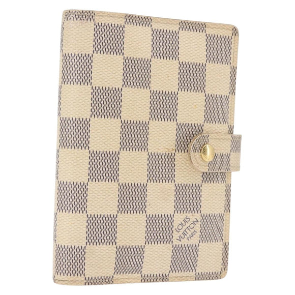 LOUIS VUITTON Damier Azur Agenda PM Day Planner Cover R20706 LV Auth 145793
