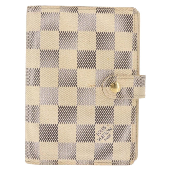 LOUIS VUITTON Damier Azur Agenda PM Day Planner Cover R20706 LV Auth 145793