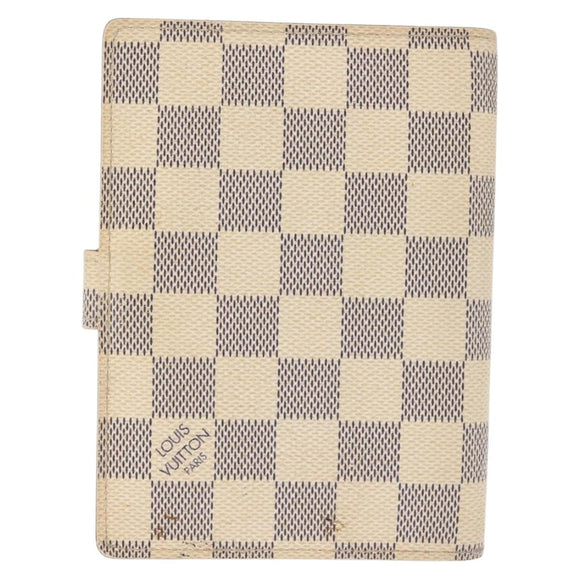 LOUIS VUITTON Damier Azur Agenda PM Day Planner Cover R20706 LV Auth 145793
