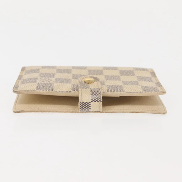 LOUIS VUITTON Damier Azur Agenda PM Day Planner Cover R20706 LV Auth 145793