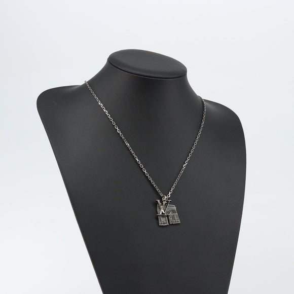 LOUIS VUITTON Collier Arc LV Printed Initials City Necklace M68262 Auth 145795
