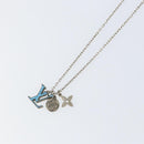 LOUIS VUITTON Collier LV Printed Initials Turquoise Necklace M68904 Auth 145796-4