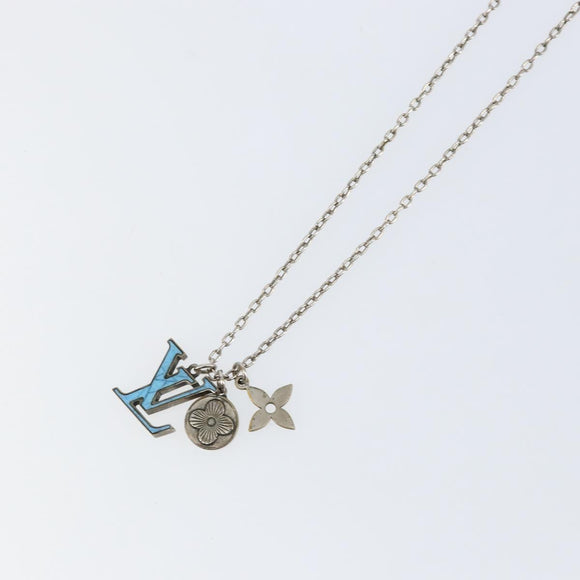 LOUIS VUITTON Collier LV Printed Initials Turquoise Necklace M68904 Auth 145796