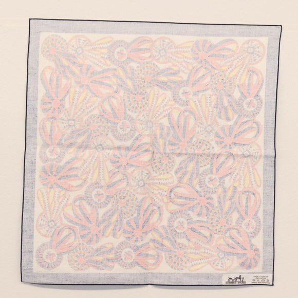 HERMES table napkin Place mat Scarf cotton 2Set Blue Green Auth 145800