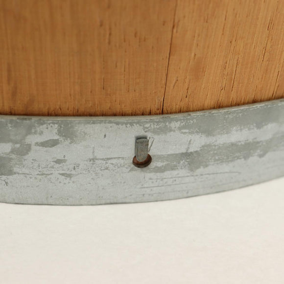 HERMES Bucket Groom Hand Bag Wood Beige Auth 145802V