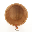 HERMES Bucket Groom Hand Bag Wood Beige Auth 145802V-12