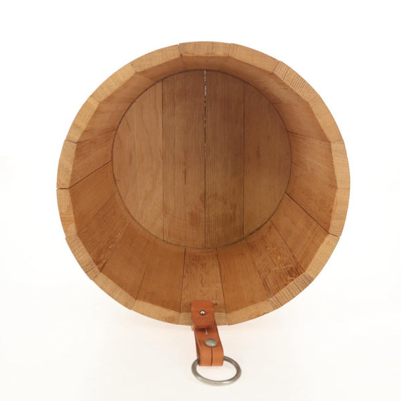 HERMES Bucket Groom Hand Bag Wood Beige Auth 145802V