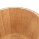 HERMES Bucket Groom Hand Bag Wood Beige Auth 145802V-13