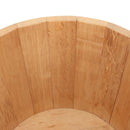 HERMES Bucket Groom Hand Bag Wood Beige Auth 145802V-16