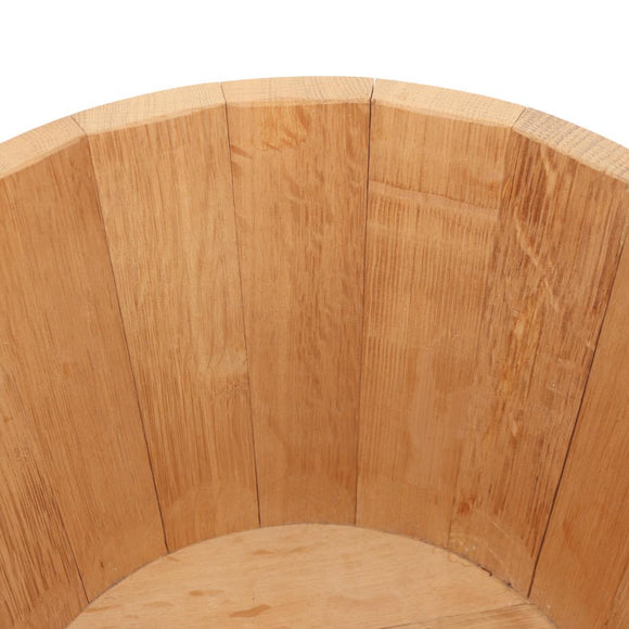 HERMES Bucket Groom Hand Bag Wood Beige Auth 145802V