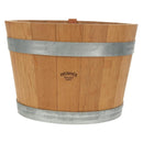 HERMES Bucket Groom Hand Bag Wood Beige Auth 145802V-2