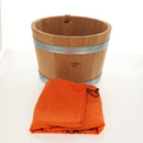 HERMES Bucket Groom Hand Bag Wood Beige Auth 145802V-24