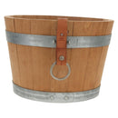 HERMES Bucket Groom Hand Bag Wood Beige Auth 145802V-3